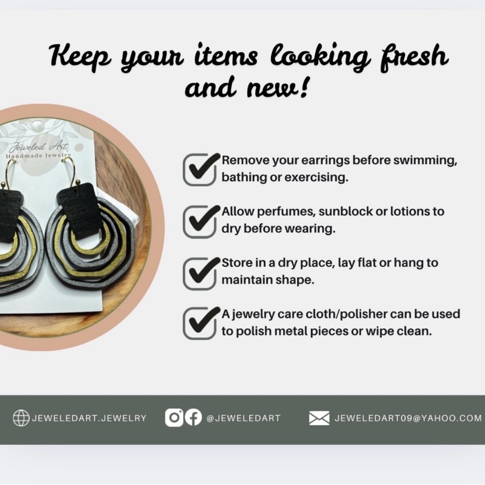 Jeweled Art Hand-Painted Love in the Air Balloon Earrings Wood Engraved - Picture 6 of 10